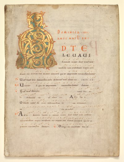 Single Leaf Excised from a Gradual and Sacramentary: Initial A[d te lavavi] by Unknown artist