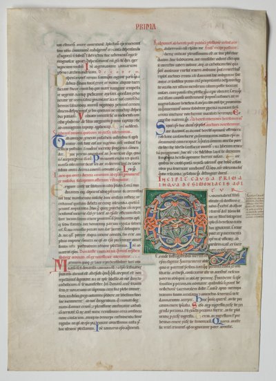 Single Leaf from a Decretum by Gratian: Decorated Initial Q by Unknown artist