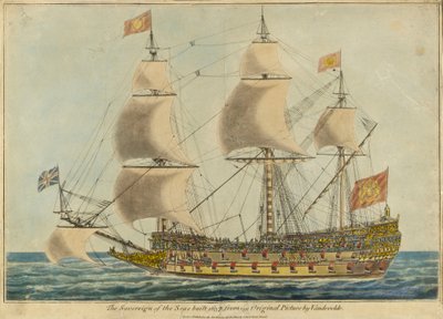 Sovereign of the Seas (1637), after an original by Willem Van de Velde, the Elder by Unknown artist