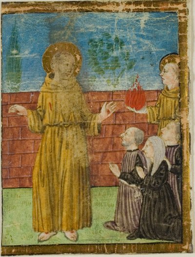 St. Francis of Assisi with Donors in a Historiated Initial from an Unidentified Manuscript by Unknown artist