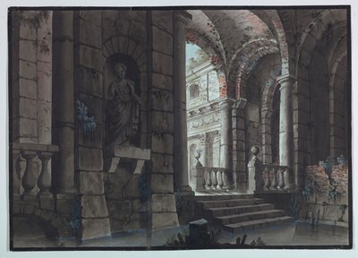 Stage Design, Antique Ruins, Interior by Unknown artist