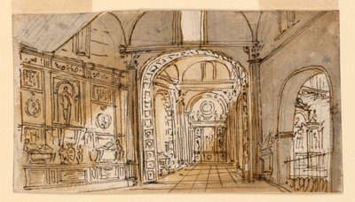Stage Design, Church Interior by Unknown artist