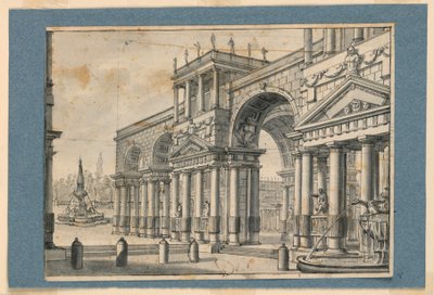 Stage Design, Colonnade and Fountains by Unknown artist
