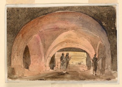 Stage Design, Crypt with Sarcophagus by Unknown artist