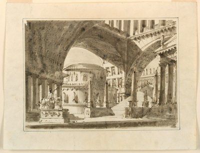 Stage Design, Group of Buildings by Unknown artist