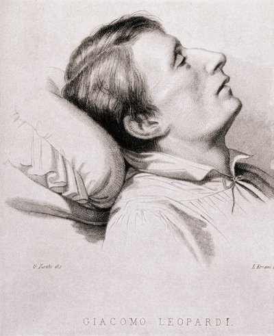 The Italian Poet Giacomo Leopardi on His Deathbed by Unknown artist