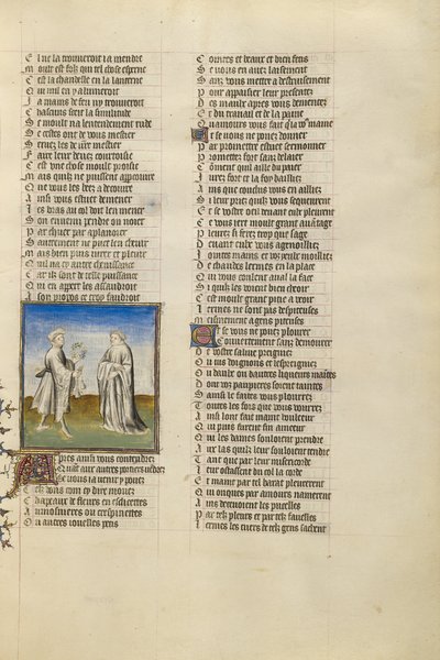 The Personification of Friendship Giving a Garland and Sacks of Gold for Alms to the Lover by Unknown artist