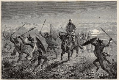 The escort assigned to the traveller Baker, performs a fantasia before leaving for Lake Albert by Unknown artist