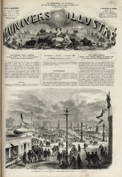 The feast of 15 August 1867 on the Trocadero in Paris - The illustrious universe of 1867 by Unknown artist
