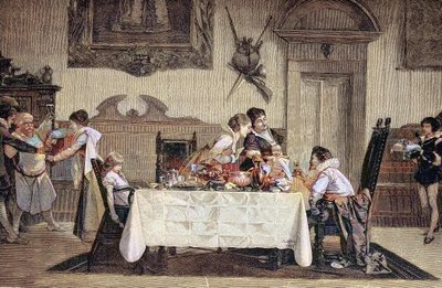 The First-born Male Offspring, the Midwife Shows the Newborn Son to the Other Family Members by Unknown artist