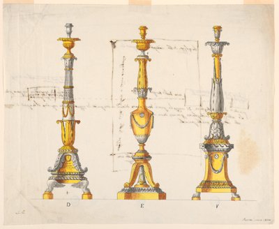 Three Designs for Candlesticks by Unknown artist