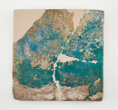 Tile, Large Square. Broken, Repaired and Restored in Plaster by Unknown artist