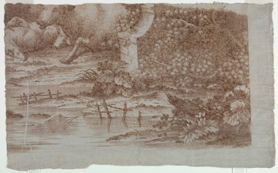 Trial Proof for Cotton Printing: "Pastoral Scene with Peacocks and Poultry" by Unknown artist