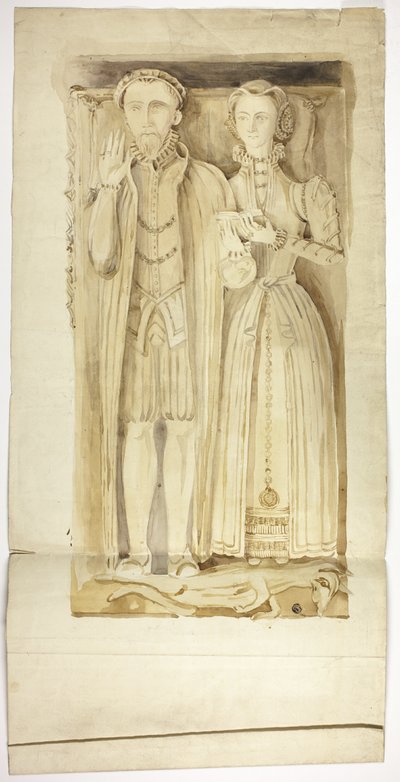 Tudor Tomb Slab with Effigies of Man and Woman by Unknown artist