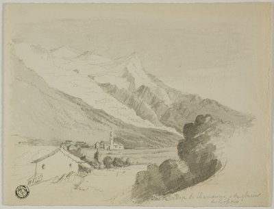 View of the Village of Chamonix, and the Bossons Glacier by Unknown artist