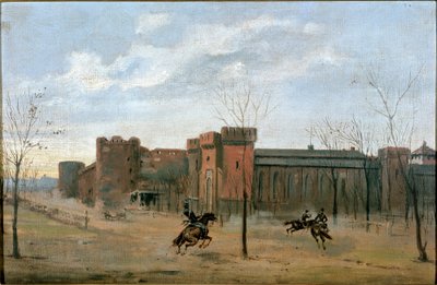 View Over Sforza Castle with Cavalry Training by Unknown artist