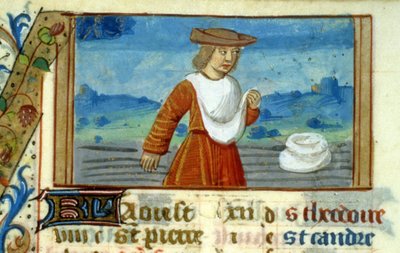 Virgo Sower and Zodiac - Miniature of the Middle Ages by Unknown artist