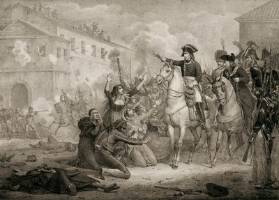 War of Independence of Spain (1808-1814): Spaniards implore pity in Napoleon. Madrid, National Library. by Unknown artist