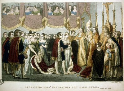 Wedding ceremony between Napoleon I and Mary-Louise of Habsburg in the church of the Augustines in Vienna, April 2 by Unknown artist