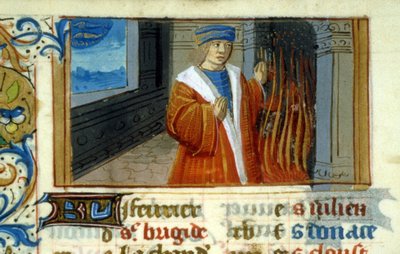 Zodiac Fish, fireplace - miniature, Middle Ages by Unknown artist