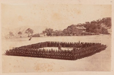 4th Gurkha (Rifle) Regiment formed up in square by Unknown photographer