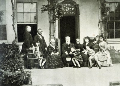 Portrait of Victor Hugo in exile in Guernsey in 1866 with Juliette Drouet by Unknown photographer