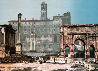 Rome. Temple of Saturn and Arch of Settimo Severo by Unknown photographer