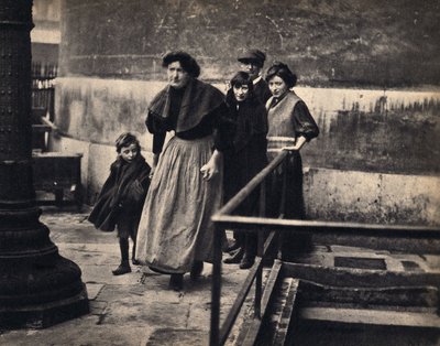 Scene of a family expelled in Paris. Photography, late 19th century, Paris. Coll. Selva by Unknown photographer