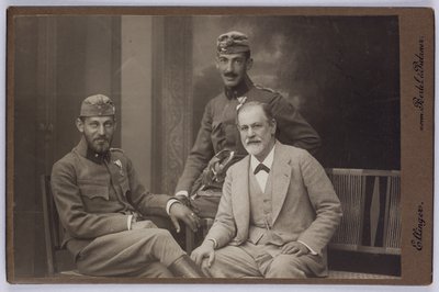 Sigmund Freud with His Sons, Ernst and Martin Wearing Military Uniforms, c.1916 by Unknown photographer