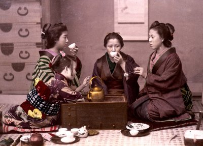 Tea at home, Japan, late 19th century - Foreign Missions Archive by Unknown photographer