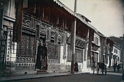 View of buildings along a road in China by Unknown photographer