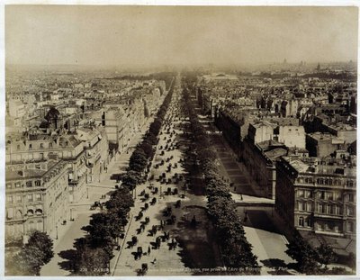 View of the Champs-Elysees from the Arc de Triomphe, end 19th century by Unknown photographer