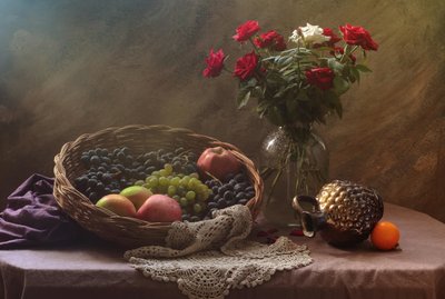 Classic Fruit and Roses by UstinaGreen