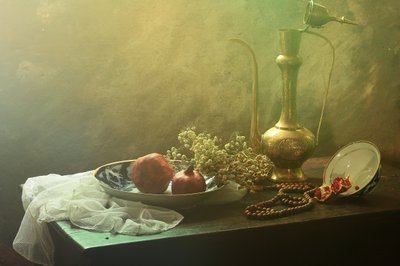Oriental Pomegranate Still Life by UstinaGreen