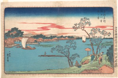 A View of Cherry Trees in Leaf along the Sumida River by Utagawa Hiroshige