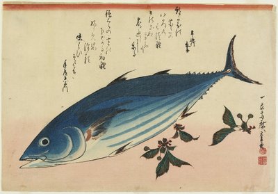 Bonito and Cherry Leaves, 1832-1833 by Utagawa Hiroshige