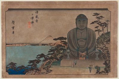 Buddhist Image in the Open at Jōsen Temple: The Great Buddha at Kamakura by Utagawa Hiroshige
