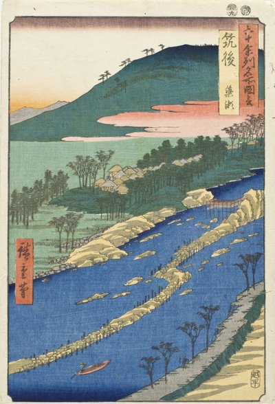 Chikugo Province, Currents around the Weir by Utagawa Hiroshige