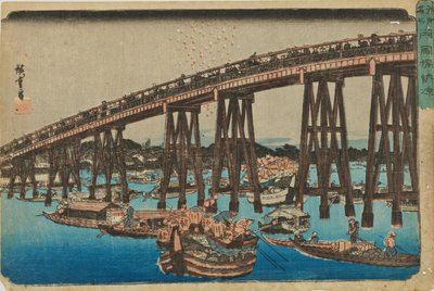 Cooling Off at Ryogoku from the Series Famous Places of Edo by Utagawa Hiroshige
