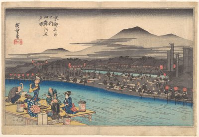 Cooling off in the Evening at Shijogawara by Utagawa Hiroshige
