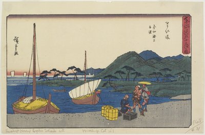 Ferry Port at Imagiri Beach, Maisaka by Utagawa Hiroshige