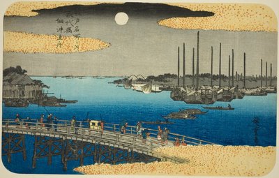 Fishing Boats near Eitai Bridge in Tsukuda Bay, from the series 