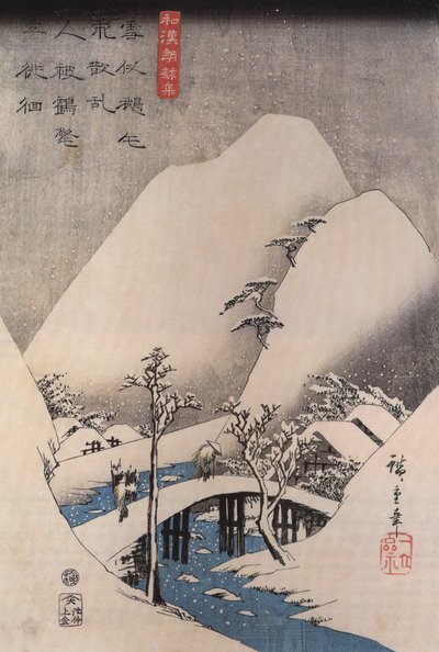 A Bridge in a Snowy Landscape by Utagawa Hiroshige