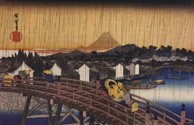 A Bridge in the Rain by Utagawa Hiroshige