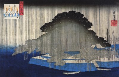 Heavy Rain on a Pine Tree 2 by Utagawa Hiroshige