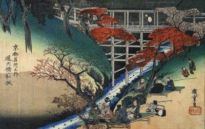 People Under Maple Trees by a Stream by Utagawa Hiroshige