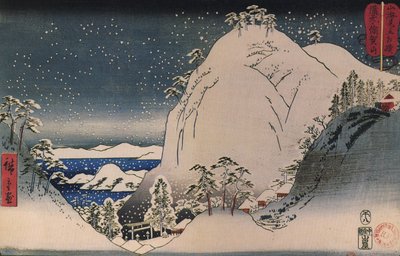 Shrines in Snowy Mountains by Utagawa Hiroshige
