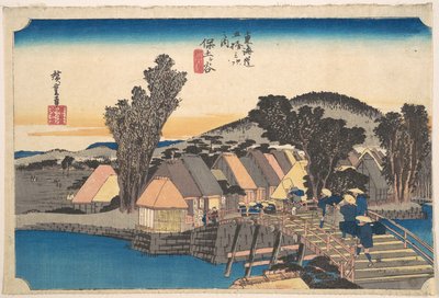 Hodogaya Station and Shinkame Bridge by Utagawa Hiroshige