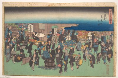 Night Market Scene in Junkei Town by Utagawa Hiroshige