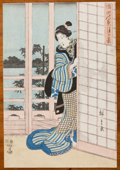 Woman Standing on a Veranda by Utagawa Hiroshige